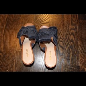 Nine west denim healed slides
